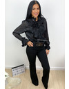 BLACK - 'RANA' - RUFFLE BLOUSE