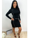 BLA22CK - 'KEIRA' - REFLECTIVE LINES BODYCON DRESS