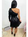 BLACK - 'RACHEL' - ALL OVER SEQUIN SKIRT