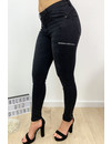 QUEEN HEARTS JEANS - DENIM BLACK - PREMIUM QUALITY MID HIGH WAIST - 714