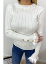 WHITE - 'EMILIE' - CUTE RUFFLE TOP