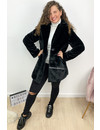 BLACK - 'FLUFFY DIVA' - SOFT FAUX FUR COAT