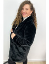 BLACK - 'FLUFFY DIVA' - SOFT FAUX FUR COAT