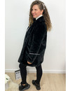 BLACK - 'FLUFFY DIVA' - SOFT FAUX FUR COAT