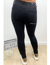 QUEEN HEARTS JEANS - BLACK - HIGH WAIST DESTROYED SKINNY JEANS - 692