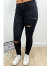 QUEEN HEARTS JEANS - BLACK - HIGH WAIST DESTROYED SKINNY JEANS - 692