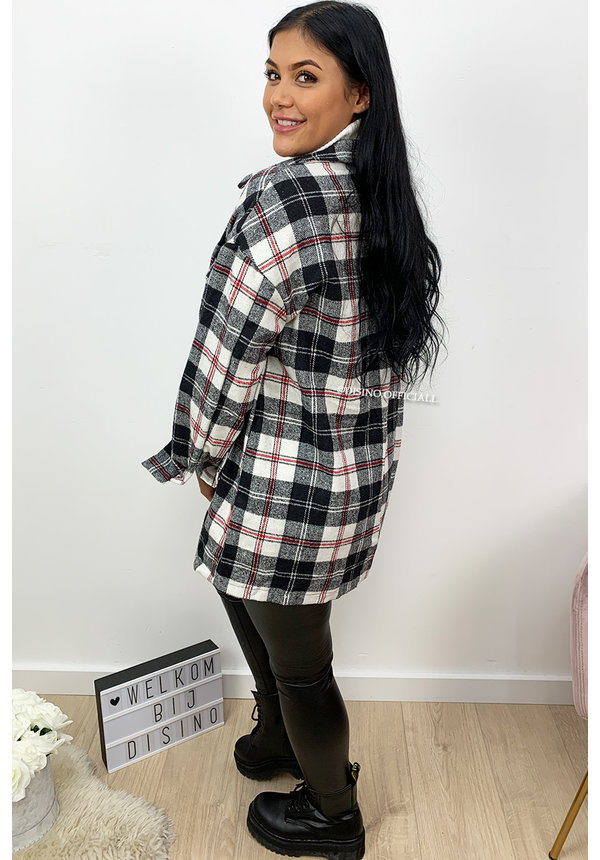 BLACK RED - 'SIEN' - OVERSIZED FLANNEL BLOUSE