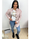 PINK - 'LISETTE' - OVERSIZED RIBBED VELVET BLOUSE