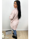 PINK - 'LISETTE' - OVERSIZED RIBBED VELVET BLOUSE