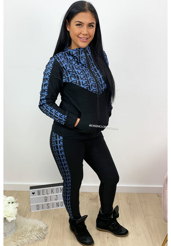 BLUE - 'KELSEY' - FENDITY INSPIRED TRACKSUIT