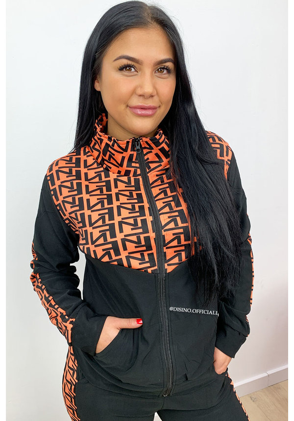 ORANGE - 'KELSEY' - FENDITY INSPIRED TRACKSUIT