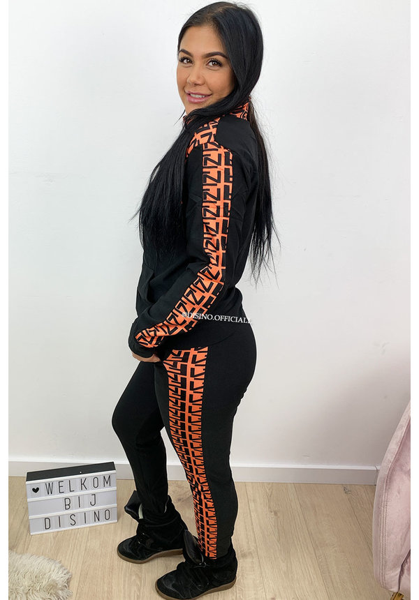 ORANGE - 'KELSEY' - FENDITY INSPIRED TRACKSUIT