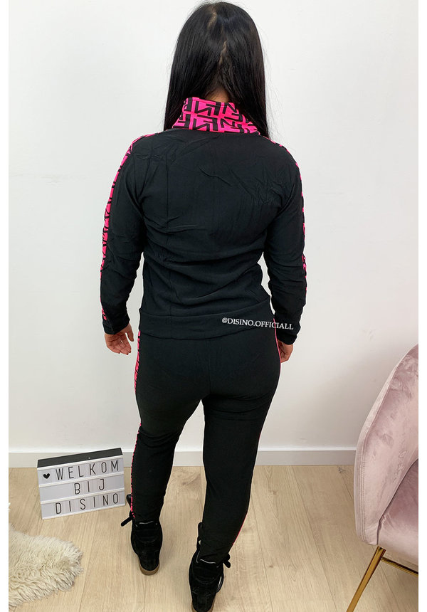 FUCHSIA - 'KELSEY' - FENDITY INSPIRED TRACKSUIT