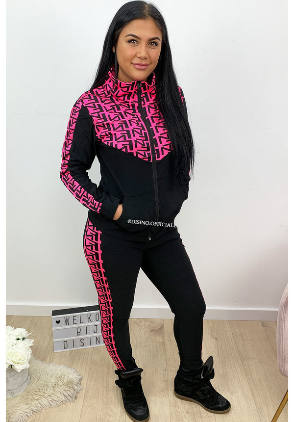 FUCHSIA - 'KELSEY' - FENDITY INSPIRED TRACKSUIT