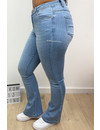 LIGHT BLUE - 'BILLIE' - SUPER STRETCH DENIM FLARED PANTS - 079