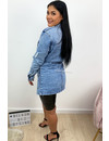 BLUE - 'TIFFANY' - RIPPED DENIM JACK DRESS