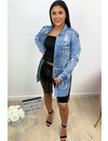 BLUE - 'TIFFANY' - RIPPED DENIM JACK DRESS