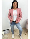 PINK - 'SHARON' - LEATHER LOOK JACKET