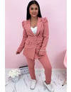 PINK - 'CHANEL' - CLASSY PUFF SLEEVE SUIT