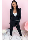 BLACK - 'CHANEL' - CLASSY PUFF SLEEVE SUIT