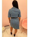 MEDIUM BLUE - 'AIDA' - REAL DENIM BUTTON UP DRESS