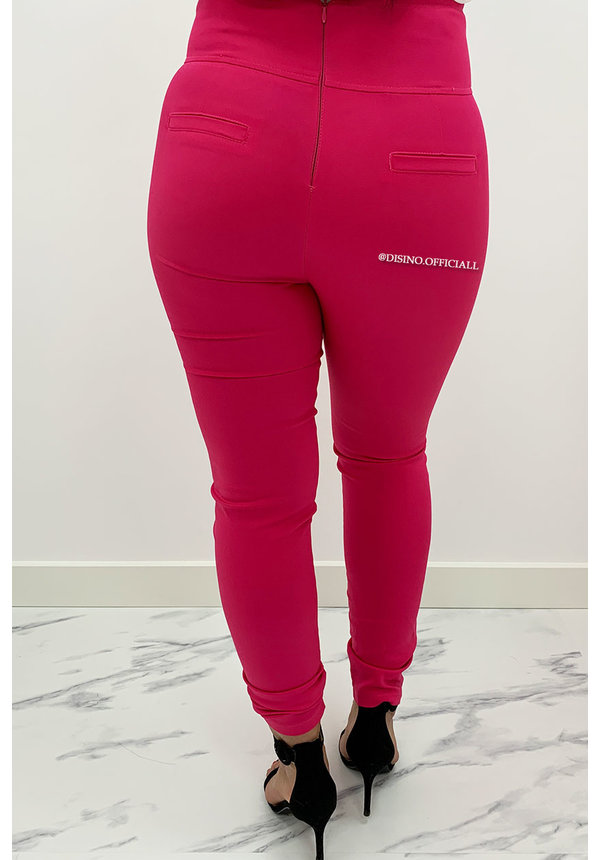 FUCHSIA - 'MAYSEY' - PREMIUM QUALITY GOLD BUTTON PANTS