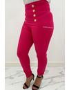 FUCHSIA - 'MAYSEY' - PREMIUM QUALITY GOLD BUTTON PANTS