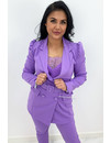 PURPLE - 'CHANEL' - CLASSY PUFF SLEEVE SUIT