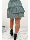 GREEN - 'DAPHNE' - HEART DOTTED RUFFLE SKIRT