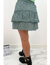 GREEN - 'DAPHNE' - HEART DOTTED RUFFLE SKIRT