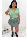 GREEN - 'DAPHNE' - HEART DOTTED RUFFLE SKIRT