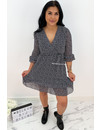 BLACK - 'DAPHNE' - HEART DOTTED RUFFLE DRESS