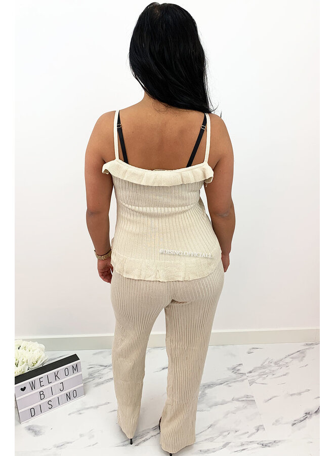 BEIGE - 'SUMMERJAM' - COMFY TWO PIECE LOUNGE SET