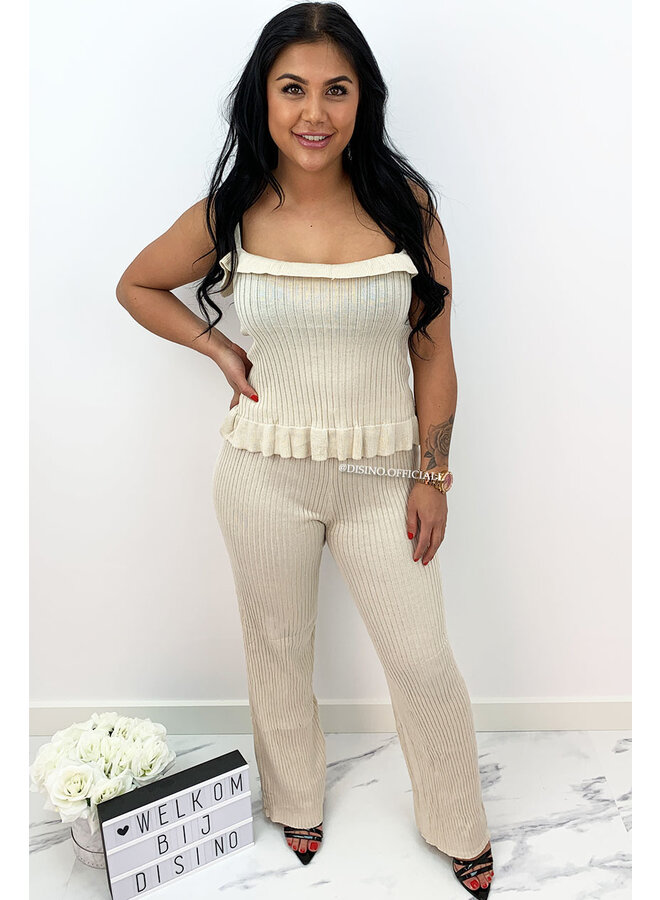 BEIGE - 'SUMMERJAM' - COMFY TWO PIECE LOUNGE SET