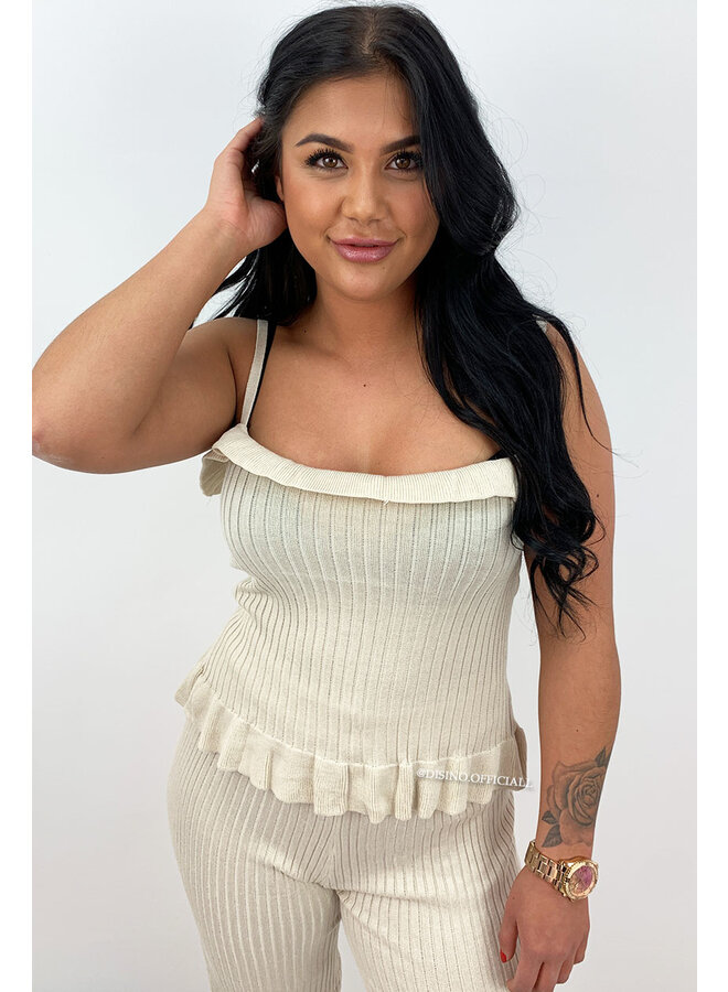BEIGE - 'SUMMERJAM' - COMFY TWO PIECE LOUNGE SET