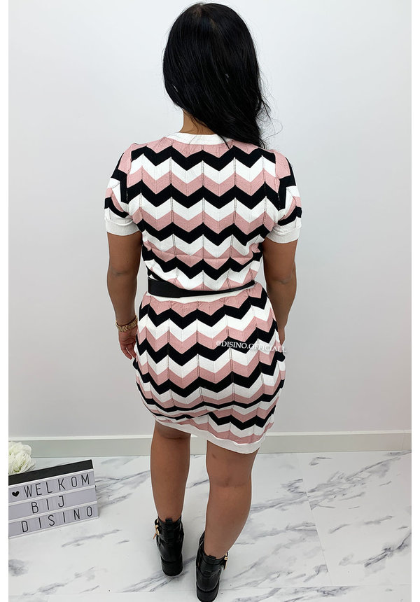 PINK - 'ESTELLE' - INSPIRED ZIGZAG TWO PIECE SET