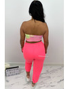 NEON PINK - LIZZ - WATERCOLOR BANDEAU TOP