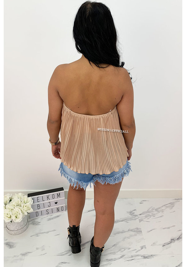 NUDE - 'SADIE' - PLISSE OFF SHOULDER TOP