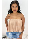 NUDE - 'SADIE' - PLISSE OFF SHOULDER TOP