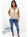 NUDE - 'JULIET' - V-NECK MESH TOP