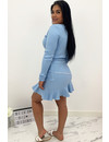 LIGHT BLUE - 'SISI' - STRETCH RUFFLE SKIRT