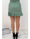 MINT GREEN - 'ROBINN' - VEGAN LEATHER RUFFLE SKIRT