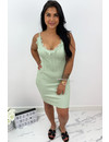 MINT GREEN - 'MANDY' - RIBBED BODYCON DRESS WITH SEXY LACE