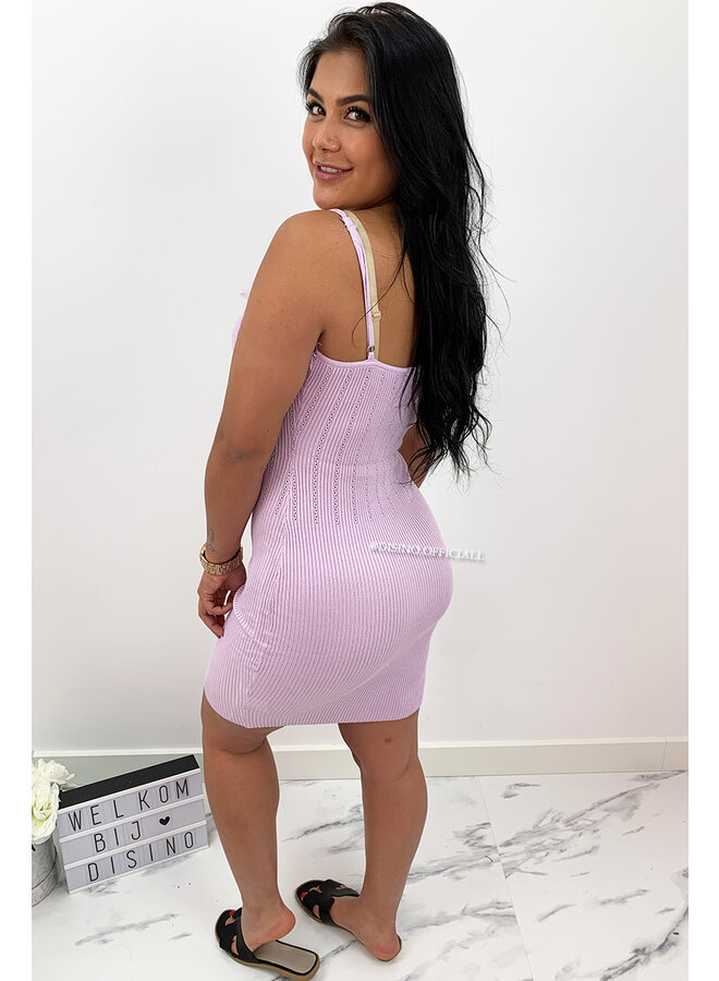 LILA - 'MANDY' - RIBBED BODYCON DRESS WITH SEXY LACE