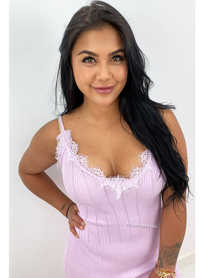 LILA - 'MANDY' - RIBBED BODYCON DRESS WITH SEXY LACE