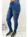 QUEEN HEARTS JEANS - BLUE - SKINNY RIPS DETAIL - 698