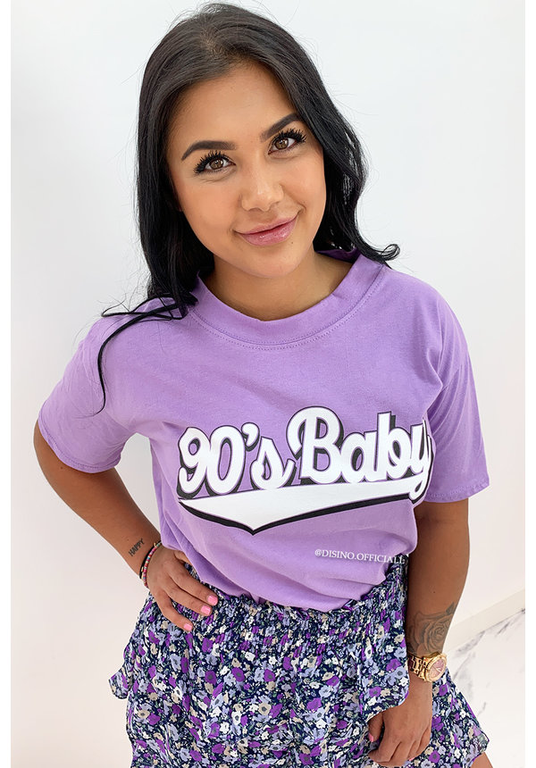 LILA - '90's BABY' - SLOGAN TEE