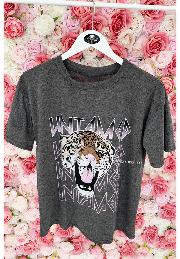 DARK GREY - 'UNTAMED TIGER' - OVERSIZED TEE