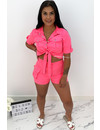 NEON PINK - 'SAVAGE' - CARGO TWO PIECE SET