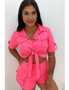 NEON PINK - 'SAVAGE' - CARGO TWO PIECE SET